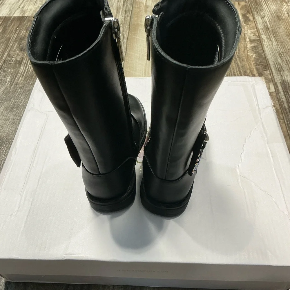 Jessica Simpson Black Little Girls' Mid-Calf Boots with Bow Size 7